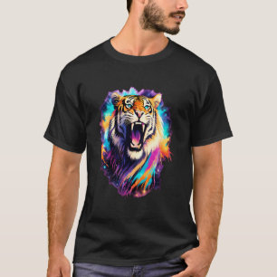 Camiseta Fantasy Bengal Tiger Bold Vibrors Cores Vibrantes 