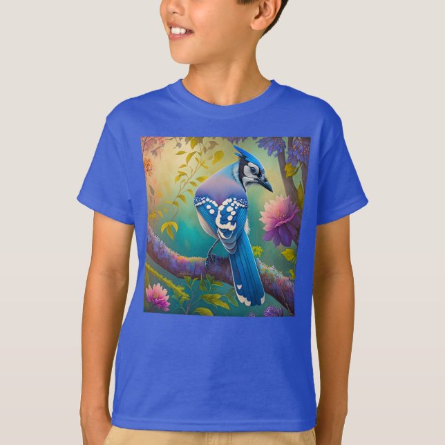 Camiseta Fantasy Birds Blue Jay (Frente)