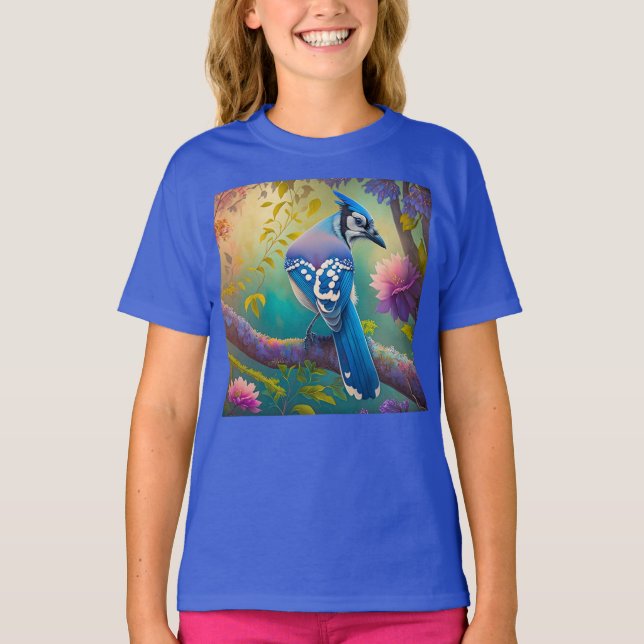 Camiseta Fantasy Birds Blue Jay (Frente)