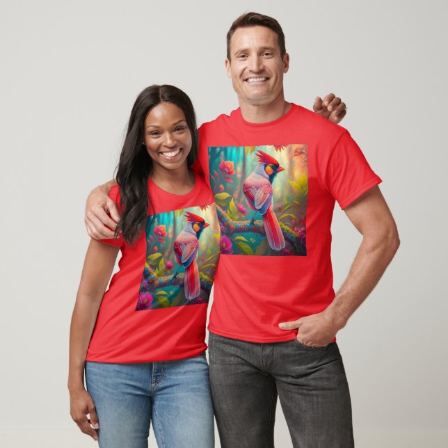 Camiseta Fantasy Birds Male Cardinal (Unissex)