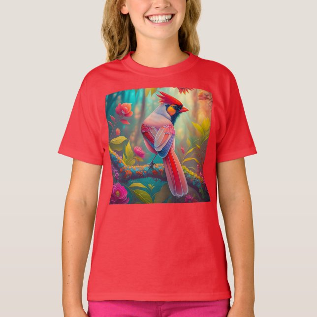 Camiseta Fantasy Birds Male Cardinal (Frente)