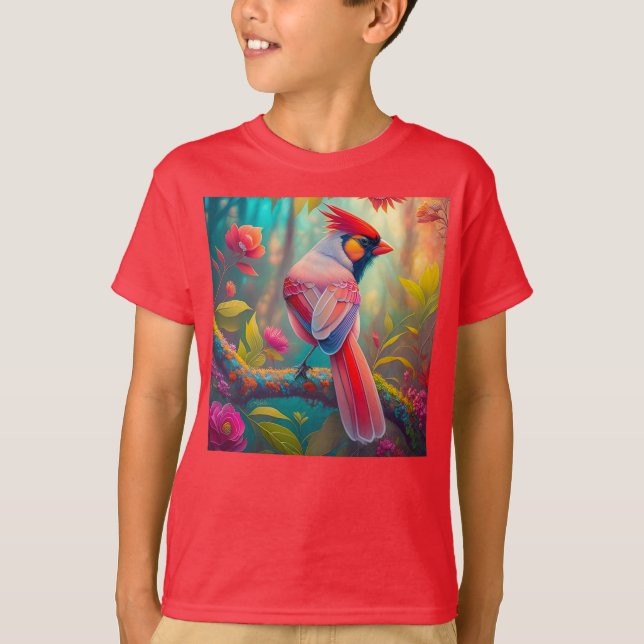 Camiseta Fantasy Birds Male Cardinal (Frente)