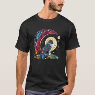 Camiseta Fantasy Border Collie Dog Cute Crescent Moon Paper