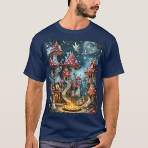 Camiseta Fantasy Cute Mushroom Forest Reino