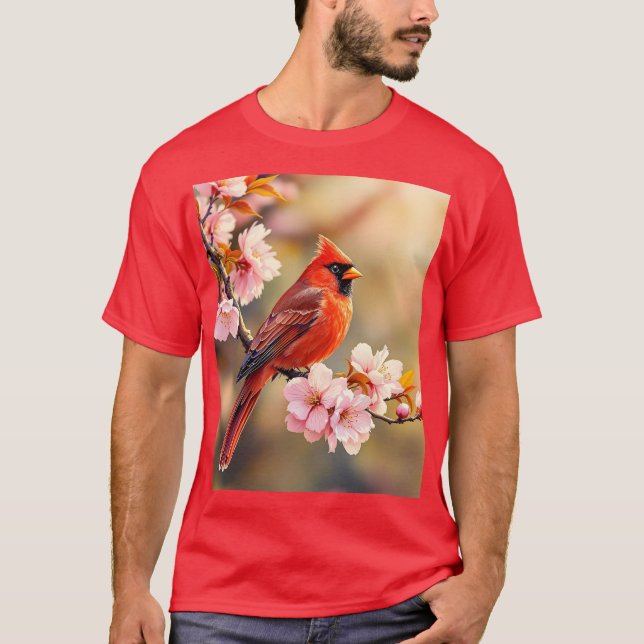 Camiseta Fantasy Cute Red Bird Cherry (Frente)