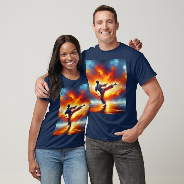 Camiseta Fantasy Cute Sunset Karate Fighter (Unissex)