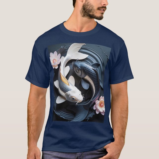 Camiseta Fantasy Cute Two Koi Fish (Frente)