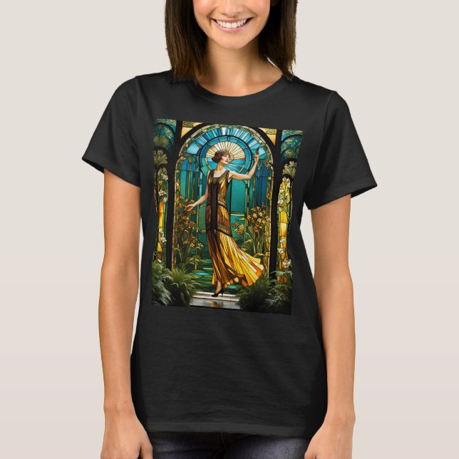 Camiseta Fantasy Cute Vivid Staind Glass Mulher (Frente)