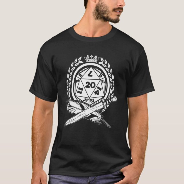 Camiseta Fantasy D20 Dice Rpg Role Jogo Mestre de Jogo (Frente)