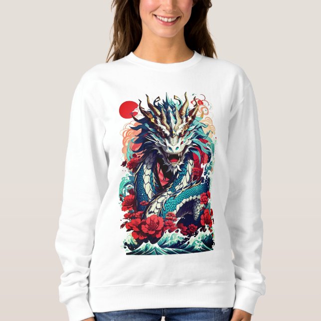Camiseta Fantasy Dragon E Rosas vermelhas (Frente)