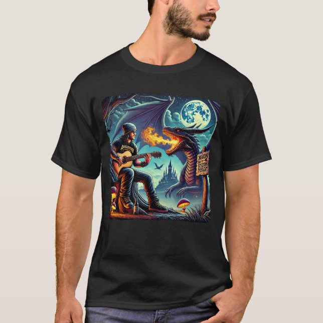 Camiseta Fantasy Dragon Jam Session - Dragon Respiratório (Frente)