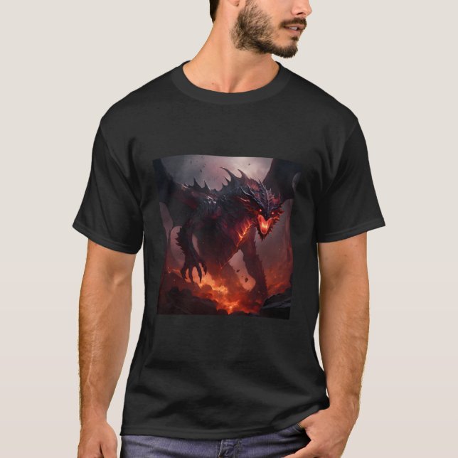 Camiseta Fantasy Dragon Medieval Gaming Mystical Fire Creat (Frente)