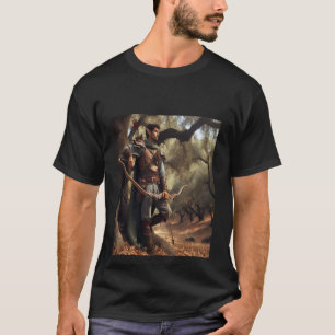 Camiseta Fantasy Elf Archer Descansa na Floresta de Carvalh