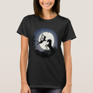 Camiseta Fantasy Fairy Horse Sob A Luz Cheia