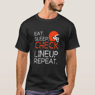 Camiseta Fantasy Futebol comeu Sleep Check Lineup Repetir 1