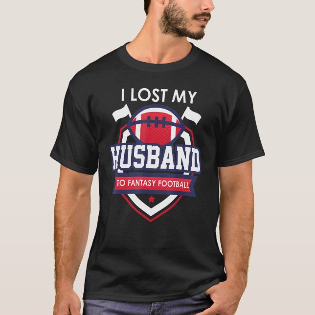 Camiseta Fantasy Futebol perdido Marido esboço festa (Frente)