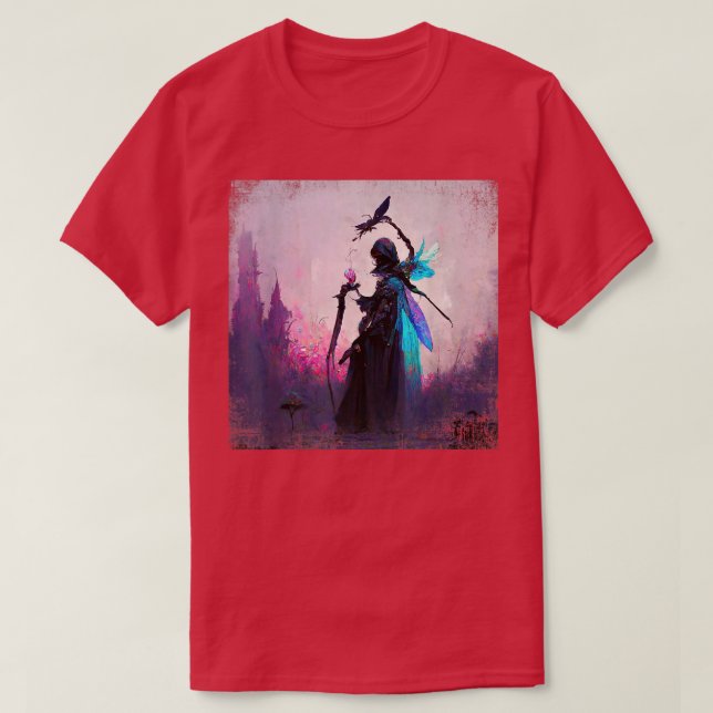 Camiseta Fantasy Gothic Witch Angler Faery Mage Woods Fairy (Frente do Design)