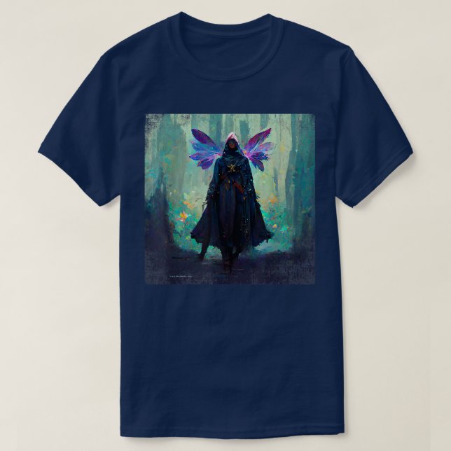 Camiseta Fantasy Gothic Witch Fea Faery Mage Woods Fairy Mã (Frente do Design)