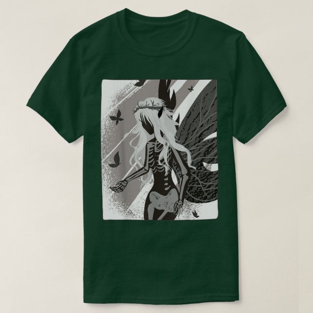 Camiseta Fantasy Gótico Skeleton Fairy Aestic Fairyw (Frente do Design)