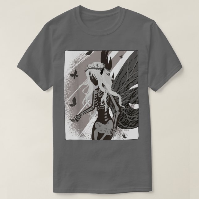 Camiseta Fantasy Gótico Skeleton Fairy Aestic Fairyw (Frente do Design)