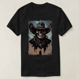 Camiseta Fantasy Grunge Skull Wild West Cowboy Southern Art
