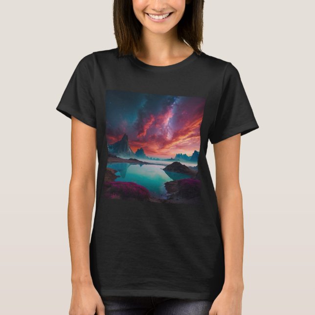 Camiseta Fantasy Landscape Design - Arte Surreal do Sonho (Frente)