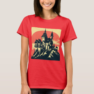 Camiseta Fantasy Medieval Castle - Woodcut 4