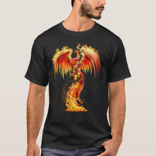 Camiseta Fantasy Orange Fire Phoenix Nasce Da Fiery A