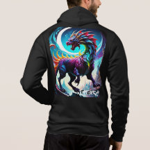 Fantasy Rainbow Dragon Com A Lua Hoodie