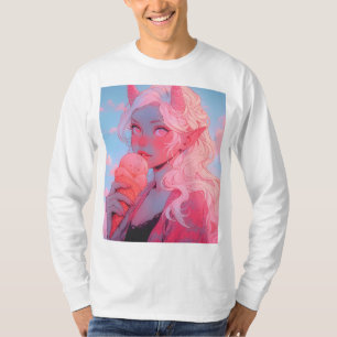 Camiseta Fantasy Soft Pink Sorvete Anime Girl