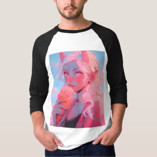 Camiseta Fantasy Soft Pink Sorvete Anime Girl