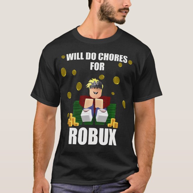 Camiseta Fará Tarefas Para O Jogo De Vídeo Robux De Computa (Frente)