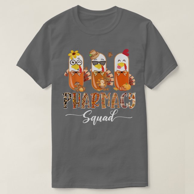 Camiseta Faracy Squad Cute Turkey Pula Obrigados Farmacêuti (Frente do Design)