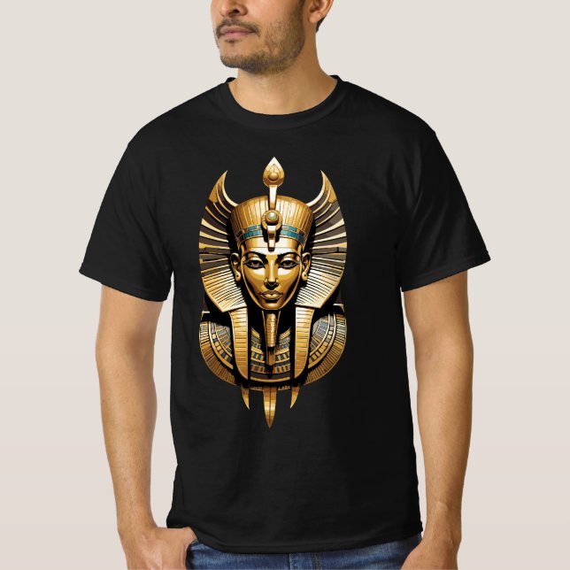 Camiseta Faraó Dourado com Tocado Real Arte (Frente)