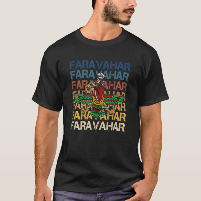 Camiseta Faravahar Zoroastranismo Zarathustra Símbolo filós (Frente)