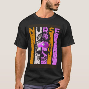 Camiseta Farda de Enfermeira de Halloween Estilo Retro Dist