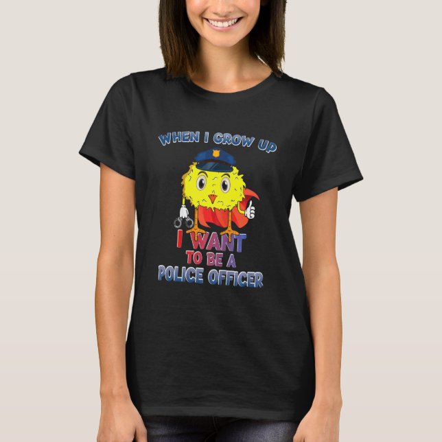 Camiseta Farda De Polícia Infantil Quando Eu Crescer Eu Que (Frente)