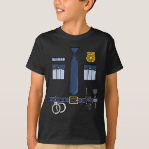 Camiseta Farda de Policial do Halloween Farda de Polícia do