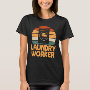 Camiseta Farda de Trabalhador de Lavanderia Retro Máquina d