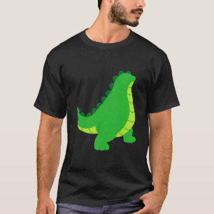Camiseta Fardamento de Jacaré Personagem de Crocodilo Verde