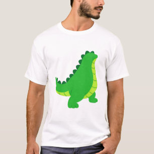 Camiseta Fardamento de Jacaré Personagem de Crocodilo Verde