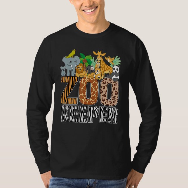 Camiseta Fardamento de Zookeeper Zebra Impressão Selvagem A (Frente)