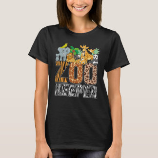 Camiseta Fardamento de Zookeeper Zebra Impressão Selvagem A