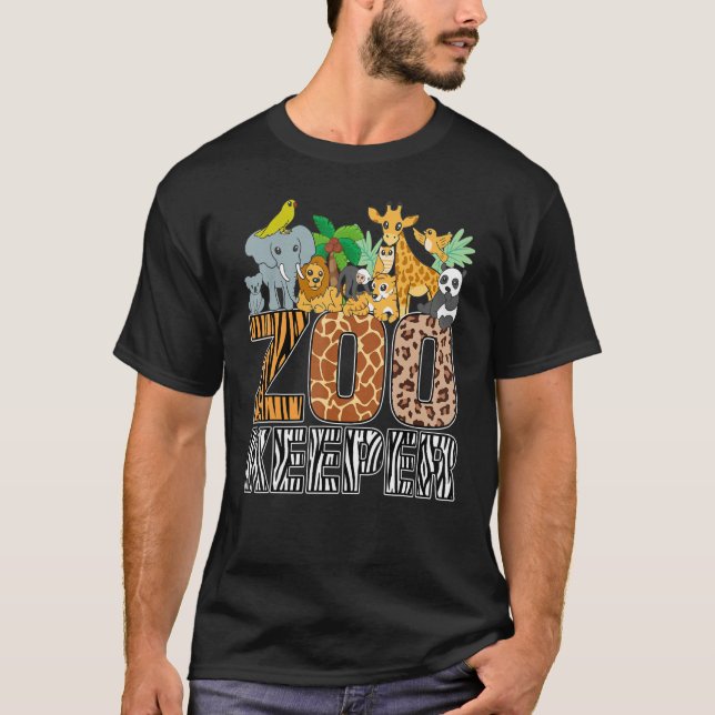Camiseta Fardamento de Zookeeper Zebra Impressão Selvagem A (Frente)