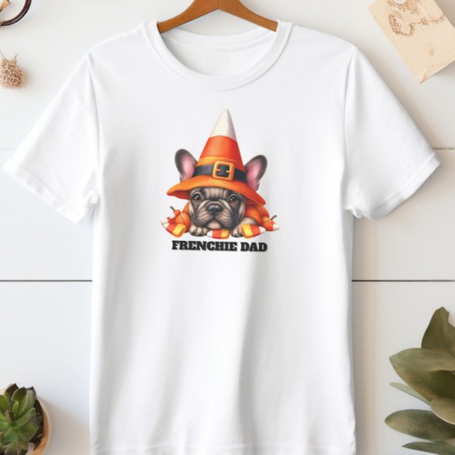 Camiseta Fardo de Doces de Halloween para Bulldog Francês F (Criador carregado)