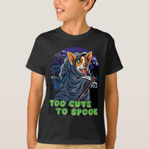 Camiseta Fardo de Halloween Corgi Feliz Ceifador