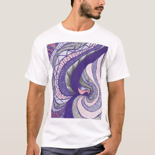 Camiseta Farimah   Arte Abstrata Fluida Desenhada à Mão