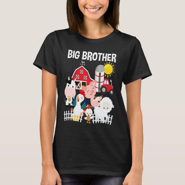 Camiseta Farm Animals Little Farmer Big Brother (Frente)