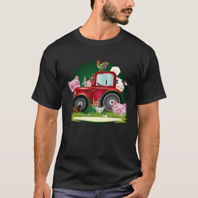 Camiseta farm animals with red tractor (Frente)