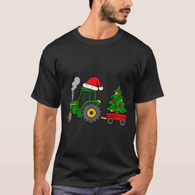 Camiseta Farm Christmas Tractor Tree Xmas Truck Boys Kids T (Frente)